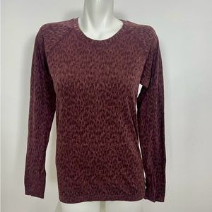 Athleta Momentum Seamless Top - Burgundy Printed Spacedye - XS